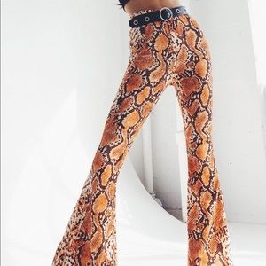 Princess Polly Hypnos Snakeskin Flares